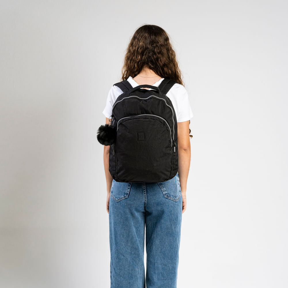 Mochila Escolar Feminina Pop Fun Preta