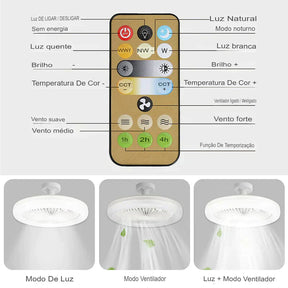 Ventilador Led® + Controle remoto!