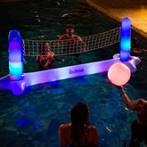 Poolcandy Conjunto de vôlei gigante flutuante de LED iluminado