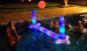 Poolcandy Conjunto de vôlei gigante flutuante de LED iluminado