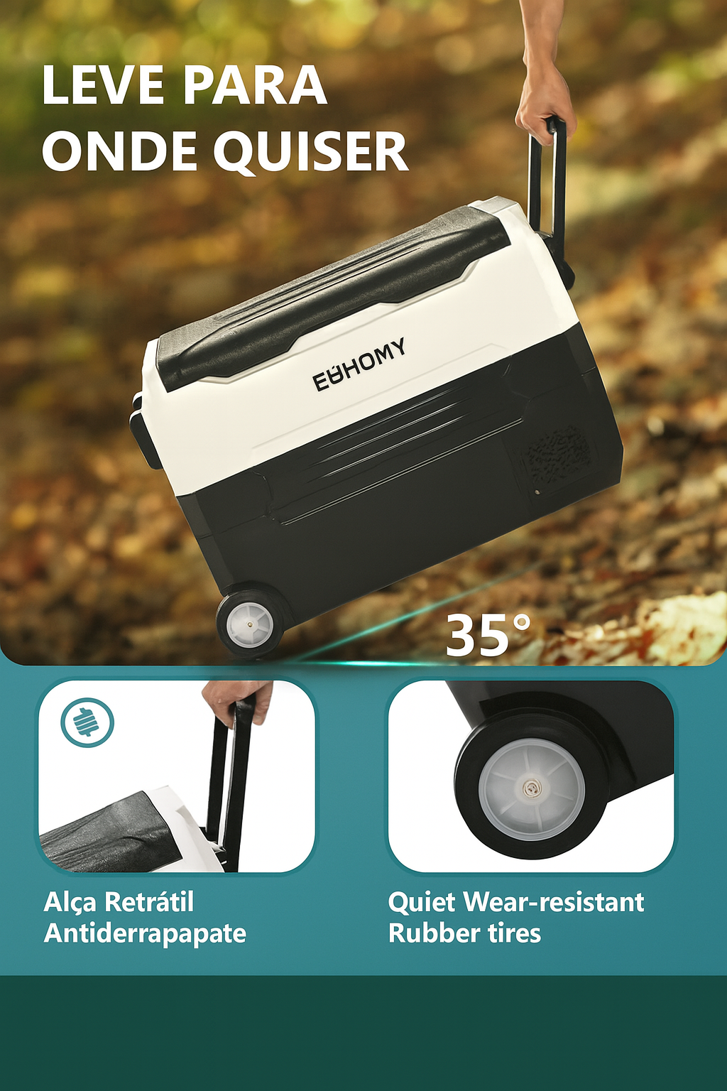 Refrigerador Automotivo Portátil com Rodas