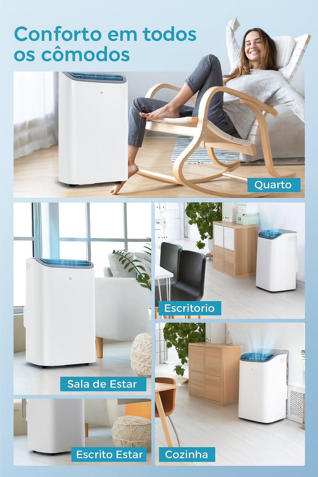 Ar-Condicionado Portátil 3 em 1
