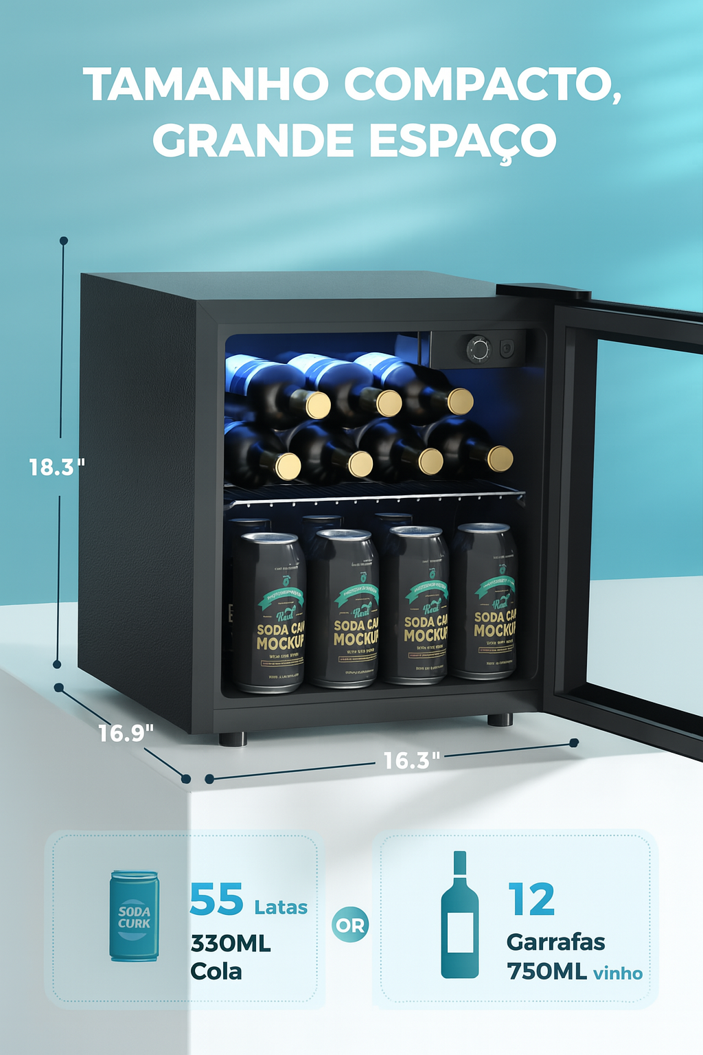 Refrigerador de Bebidas  para 55 Latas