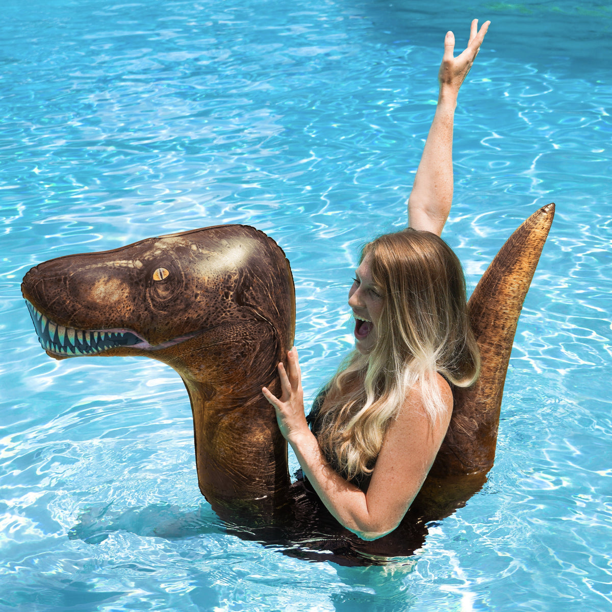 Boia Inflável T-Rex Ride-On – Noodle de Piscina