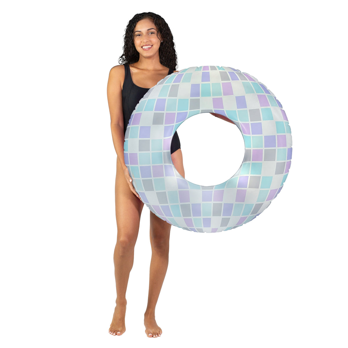 Boia Inflável LED Disco para Piscina e Praia