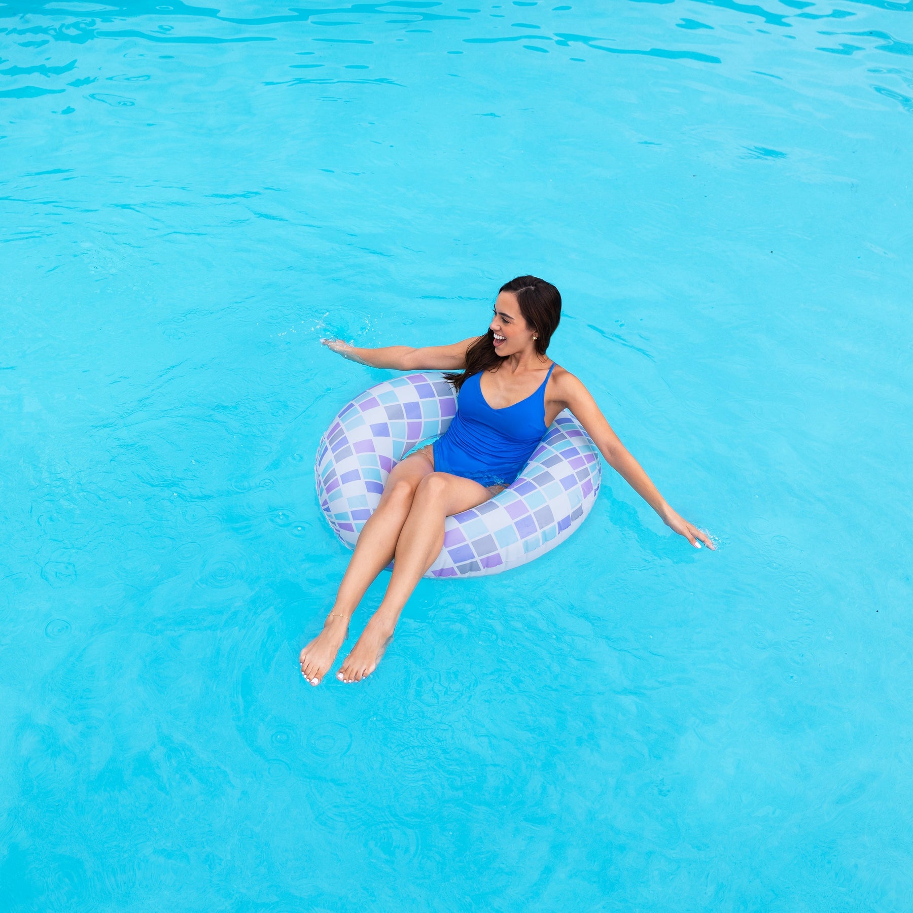 Boia Inflável LED Disco para Piscina e Praia