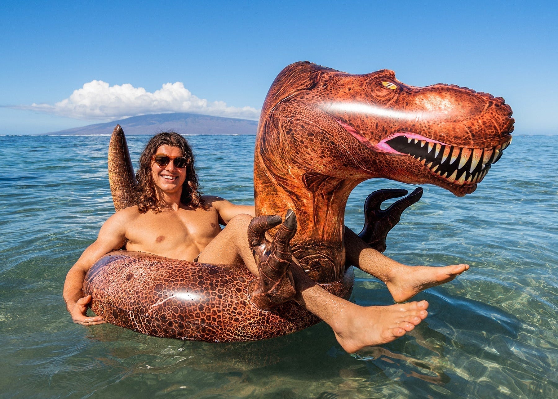 PoolCandy T-Rex Dinosaur Pool Float – 42” RealPrint® Edition - The Original King of the Pool