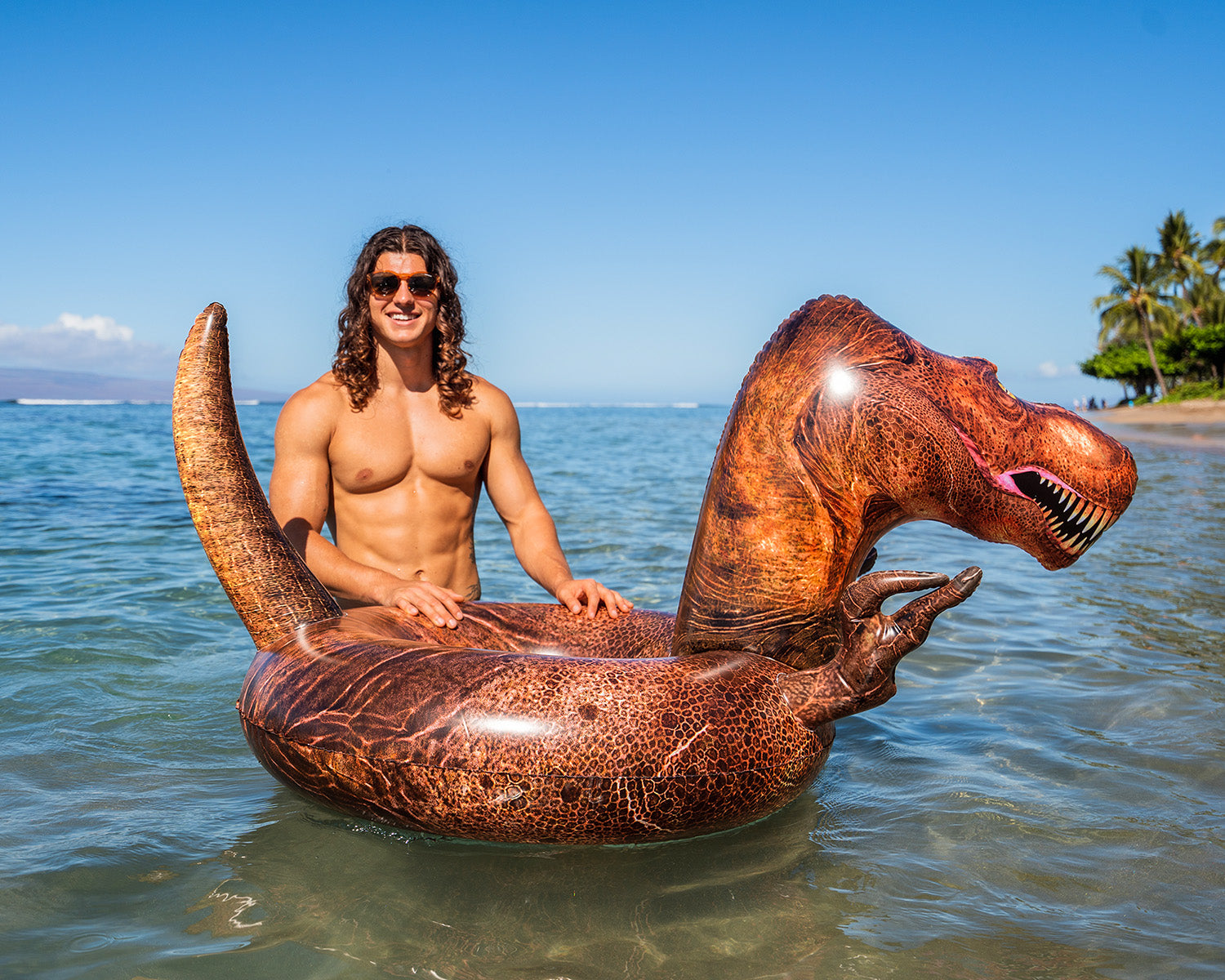 PoolCandy T-Rex Dinosaur Pool Float – 42” RealPrint® Edition - The Original King of the Pool