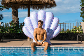 Boia Inflável Concha de Ostra com Estampa de Sereia – PoolCandy