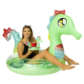 Boia de Piscina Inflável com Porta-Copos – Cavalo-Marinho Glitter PoolCandy