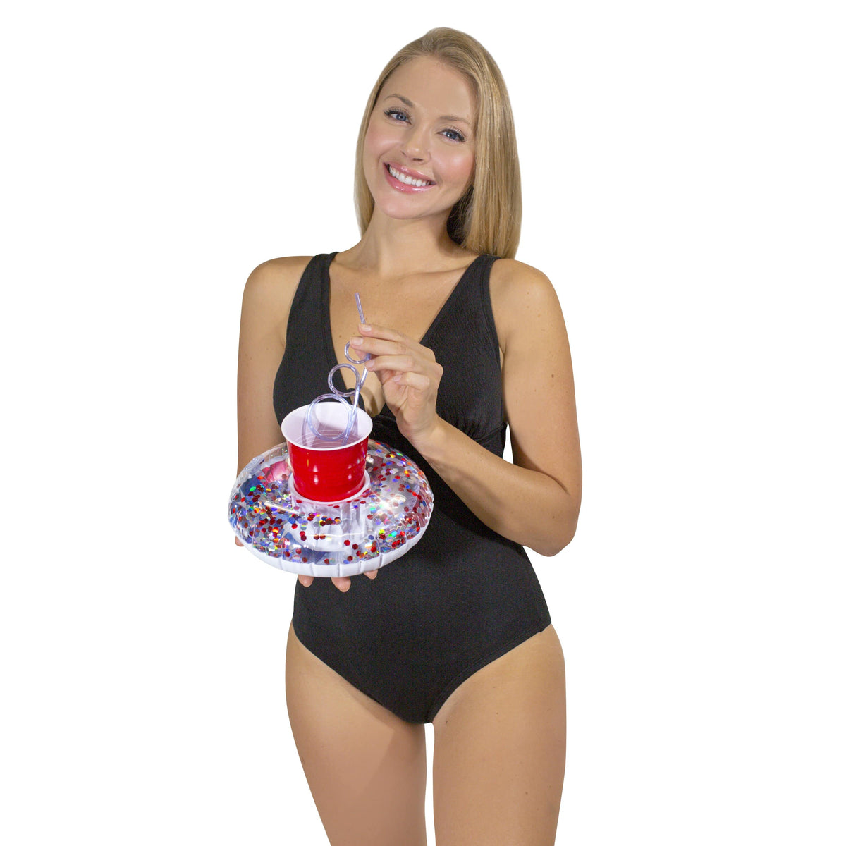 Porta-Bebidas Inflável  Glitter – Kit com 2 – PoolCandy