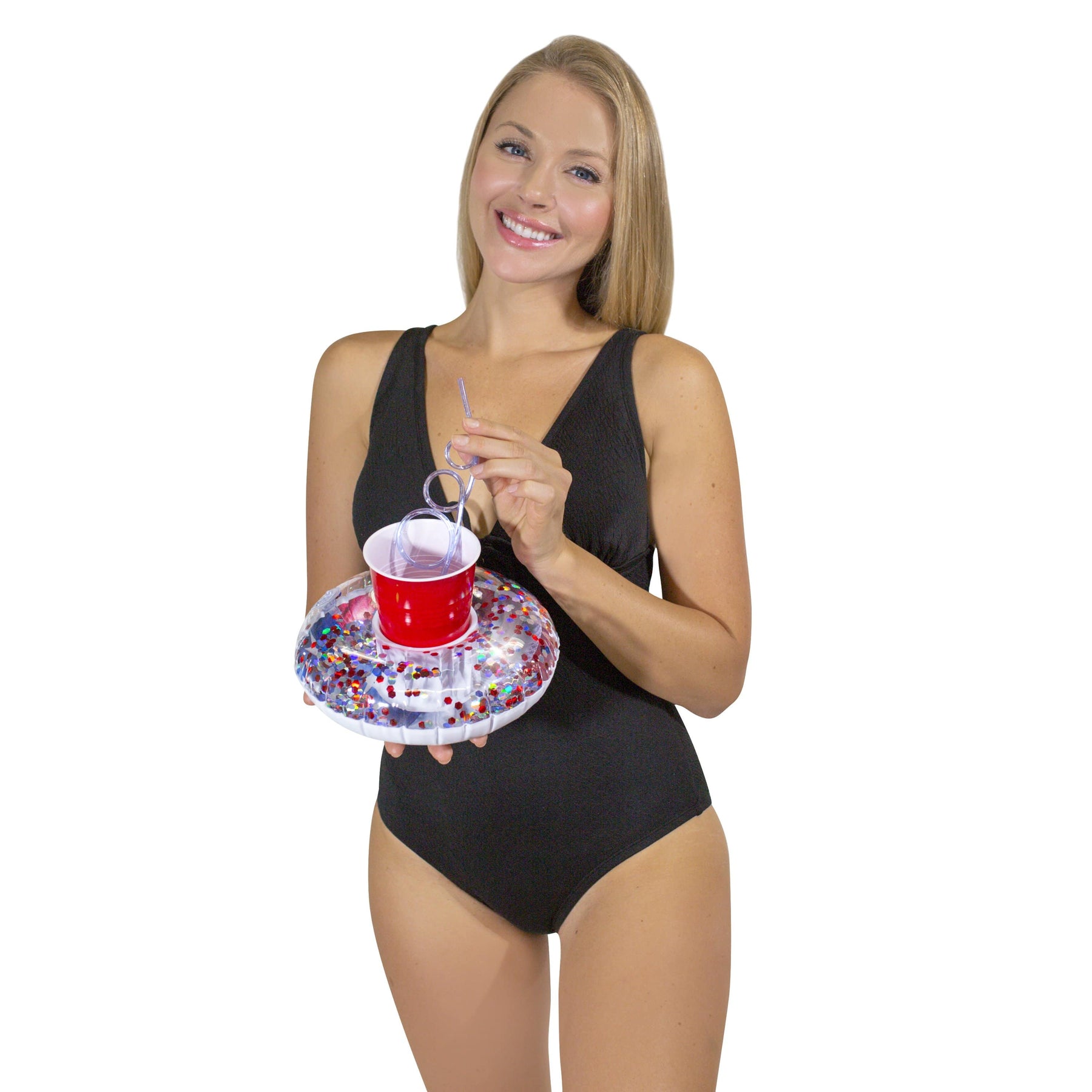 Porta-Bebidas Inflável  Glitter – Kit com 2 – PoolCandy